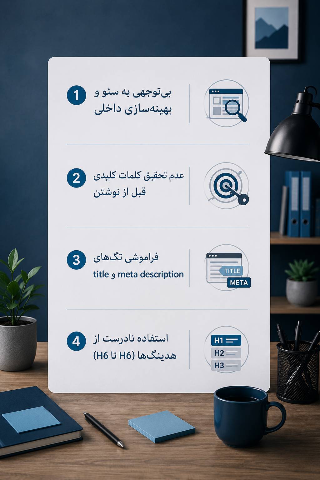 اشتباه دوم: بی توجهی به سئو و بهینه سازی داخلی
