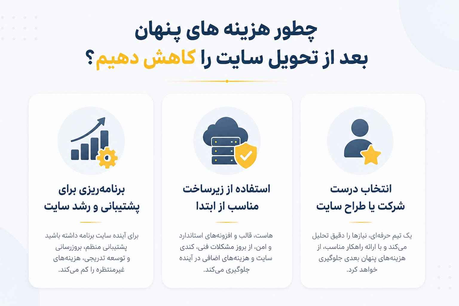 چطور هزینه های پنهان بعد از طراحی سایت را کاهش دهیم